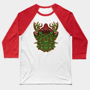 Yule Elf Viking Godmask Baseball T-Shirt